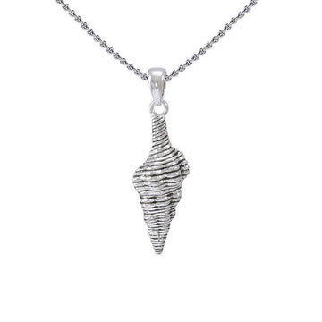 Seashell Silver Pendant With Chain Set TSE751 - Jewelry